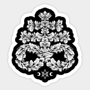 Leviathan Cross White - Goth Occult Sticker